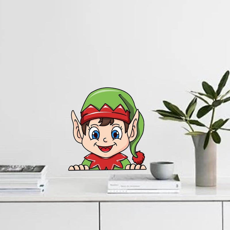 Nouiroy Christmas Elf Toilet Seat Lid Stickers,Self-Adhesive Elf Toilet Seat Decals DIY Removable Waterproof Toilet Sticker Christmas Decor Decals (Long Eared Elf) - Image 2